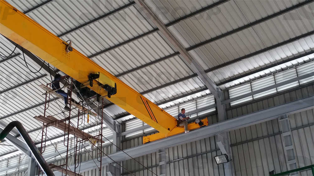 Installation process of HD type 5 ton single beam overhead crane