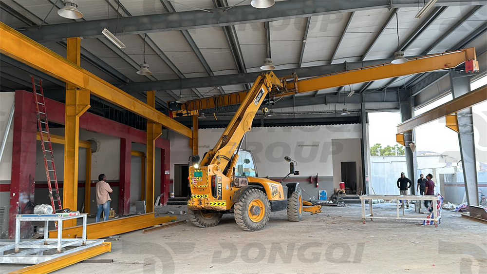 HD type 5-ton bridge crane installed in spare parts factory 