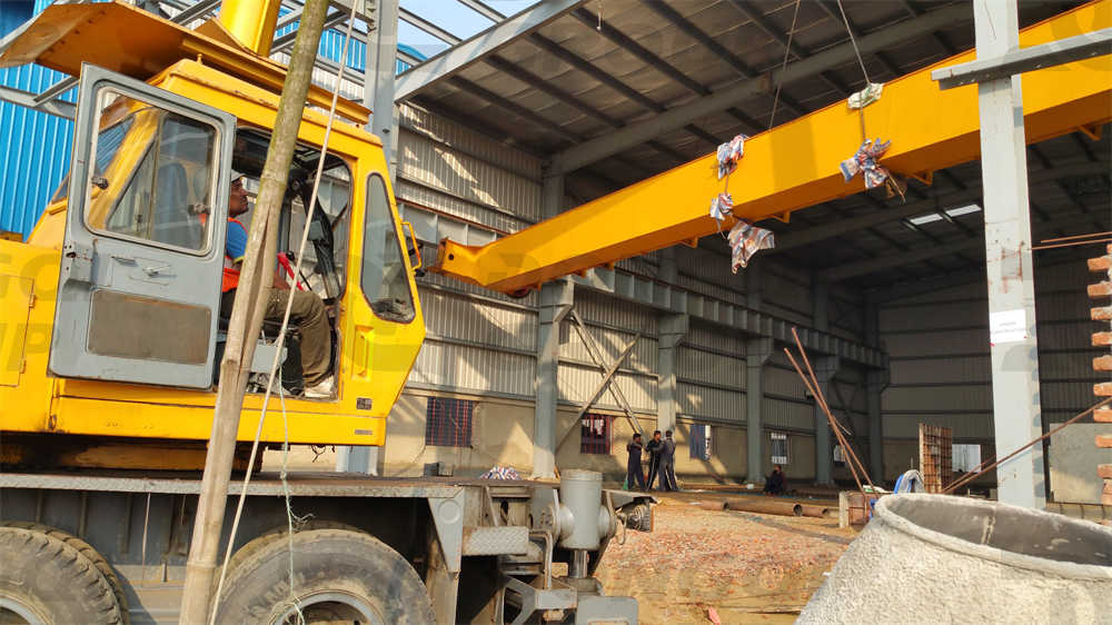 Installation process of a 20 ton double beam overhead crane