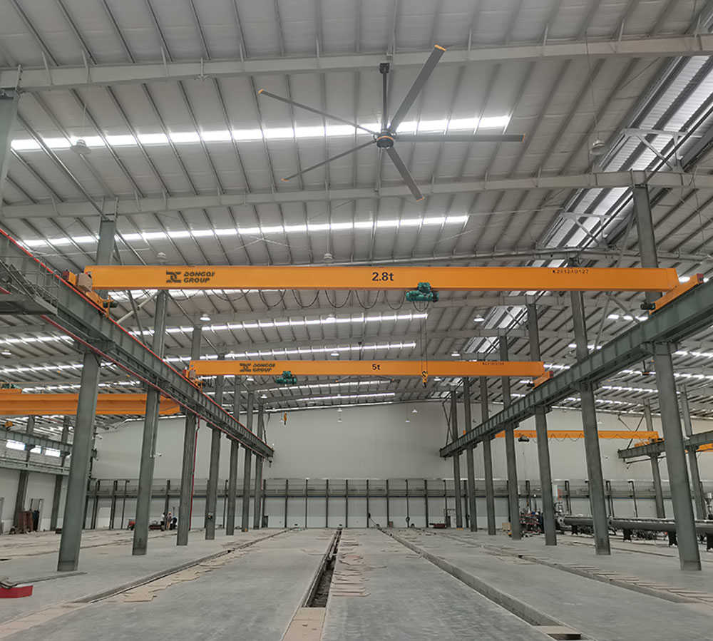 single girder overhead crane in daily necessities factories