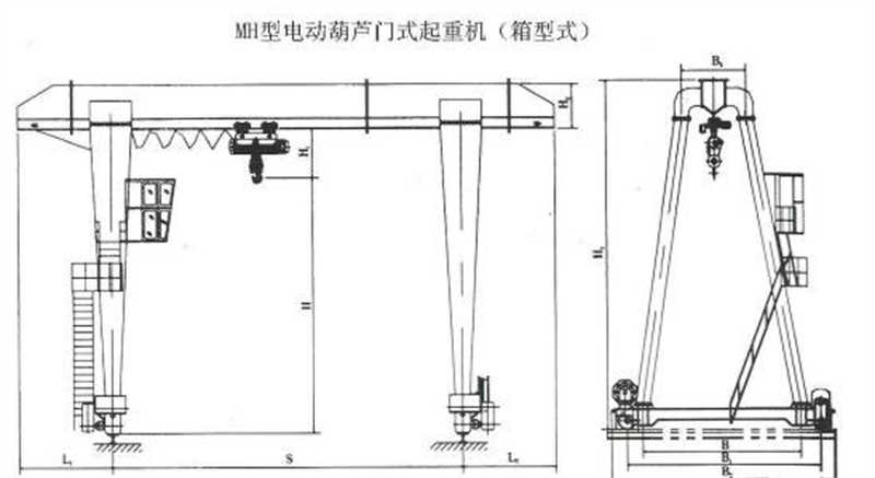 Structural Drawing of MH Portal Crane (Box Type)