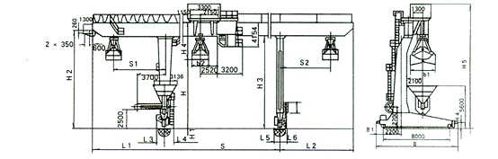 Structural drawing of MDZ grab gantry crane